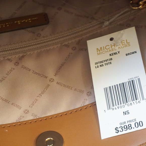 Michael Kors Kenly LG Tote Shoulder Bag MK Brown